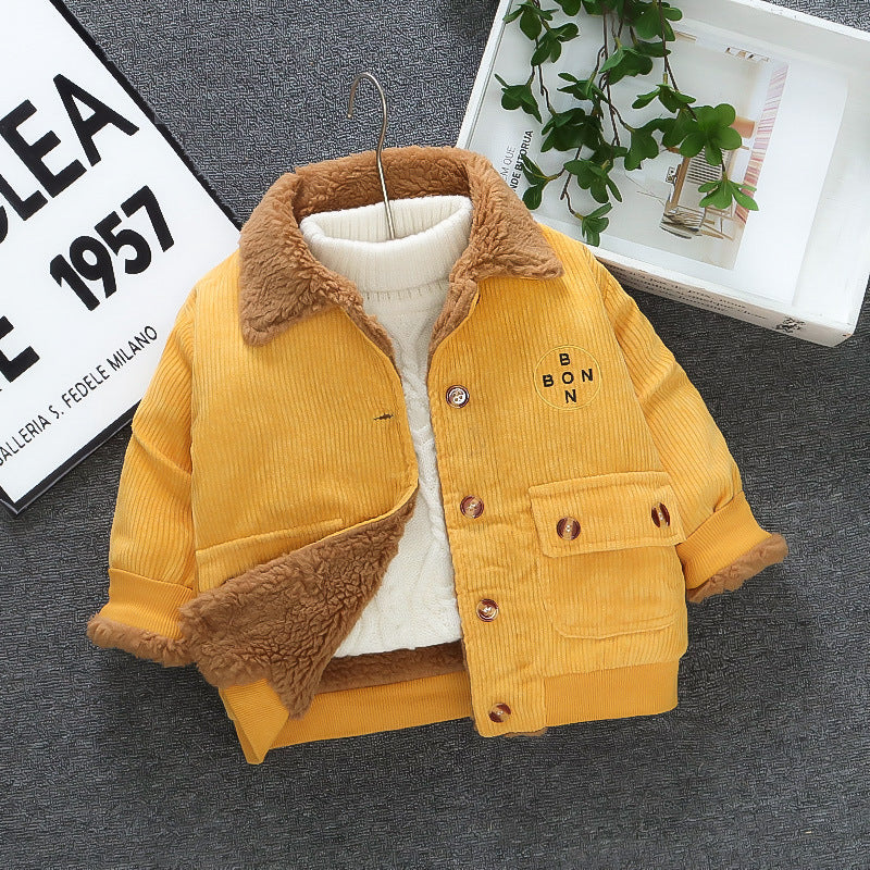 Thickened Fleece Lined Winter Coat, Fashionable Children's Padded Outerwear