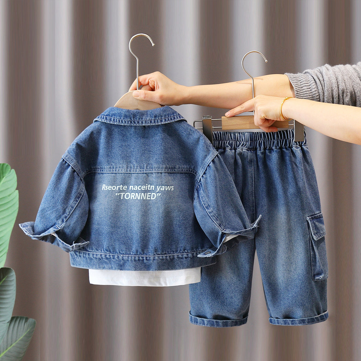 Boys Denim 3-Piece Set Spring Autumn Casual Suit