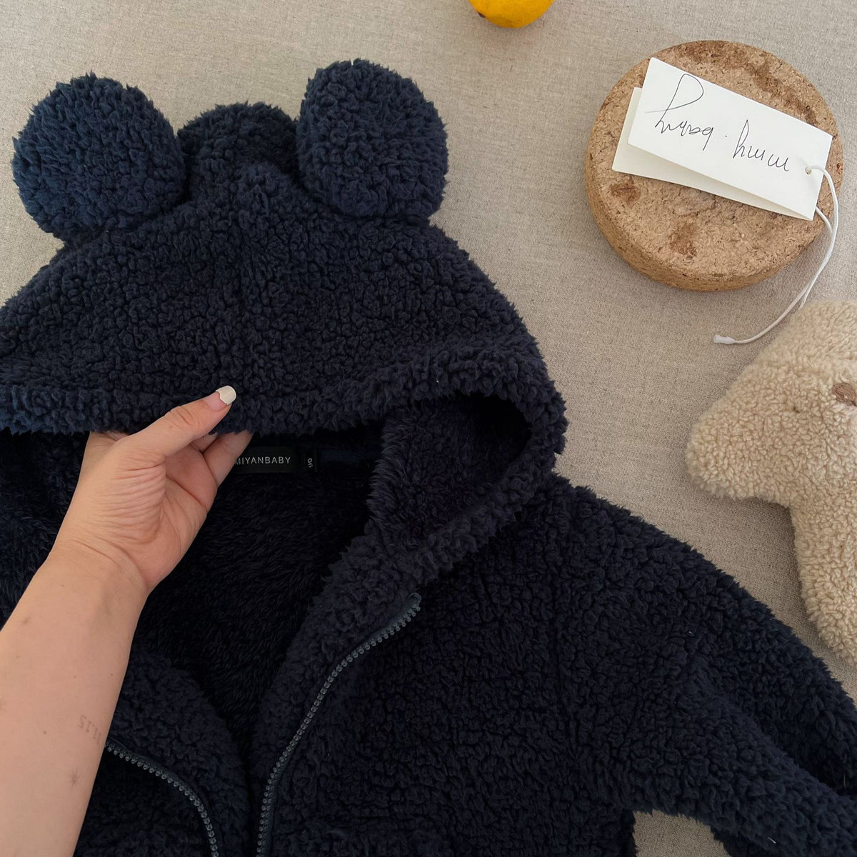 Boy & Girl Teddy Bear Ears Sherpa Hoodie Jacket