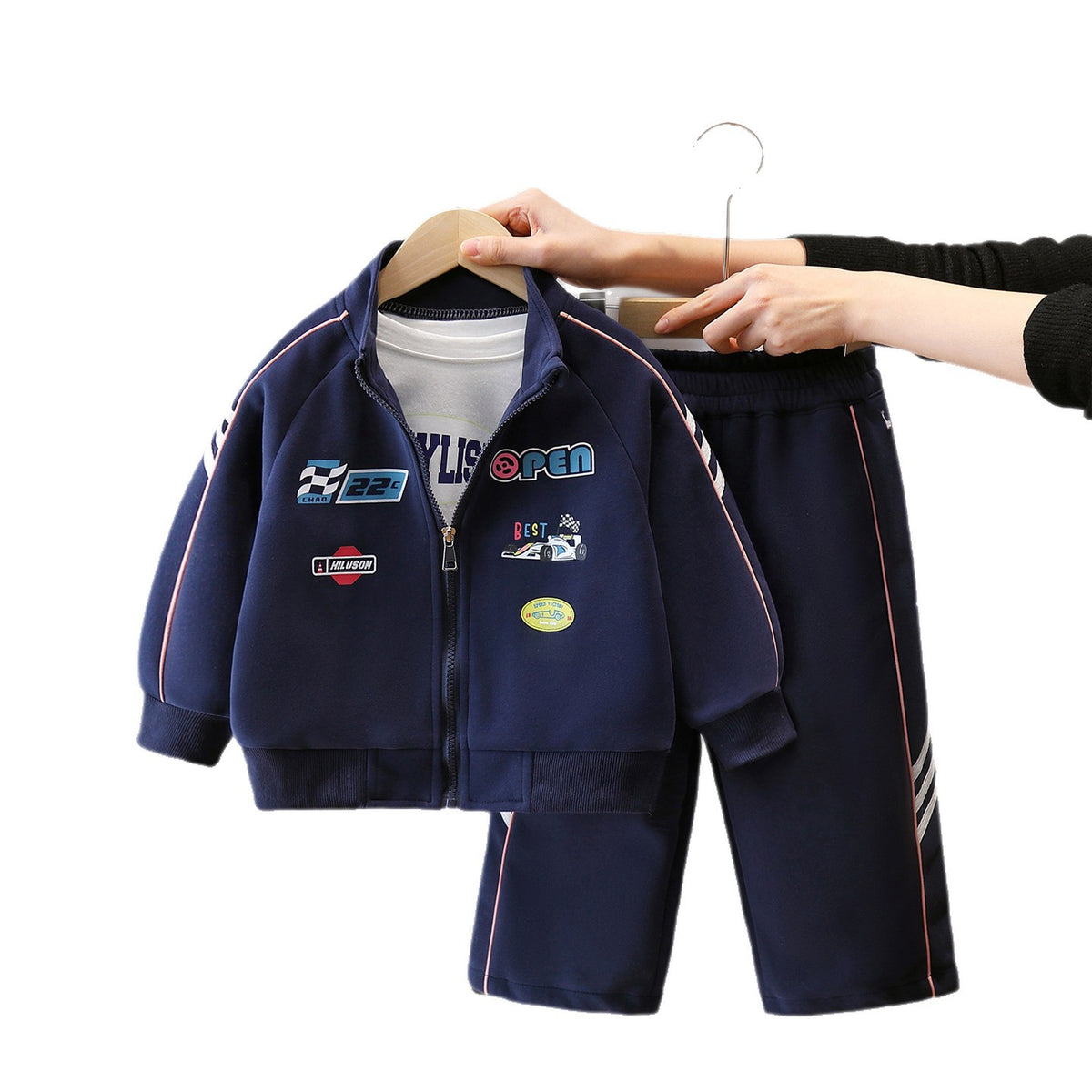 Trendy Cool Boys' Sporty Casual Two-Piece Tracksuit Set
