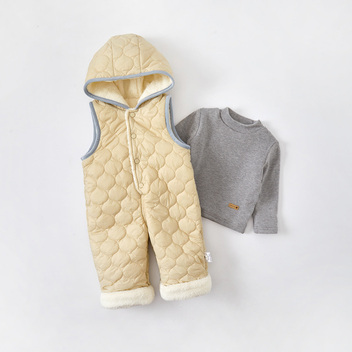 Cute Baby Vest Romper Warm Cotton-Padded Pants for Boys and Girls