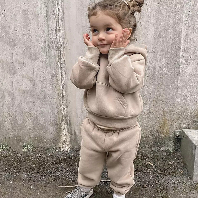 Girl Neutral Cozy Hoodie & Jogger 2-Piece Set