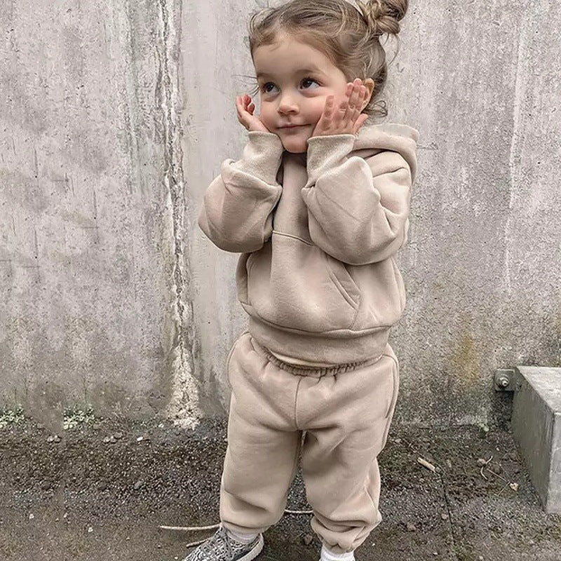 Girl Neutral Cozy Hoodie & Jogger 2-Piece Set
