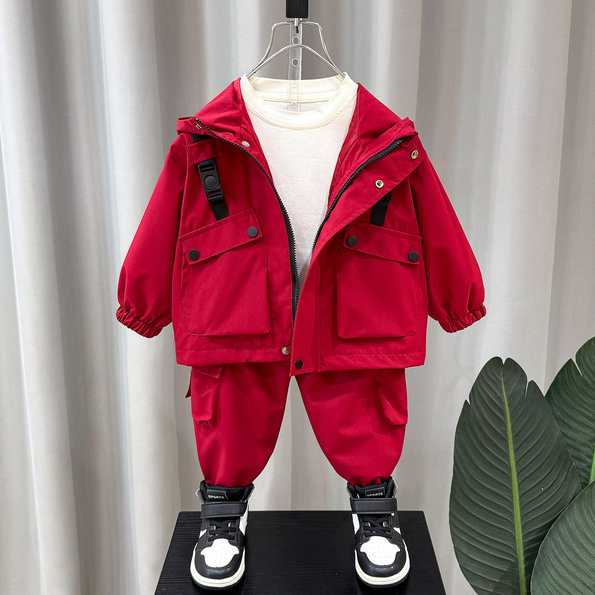 Boy Hooded Cargo Jacket & Jogger Set