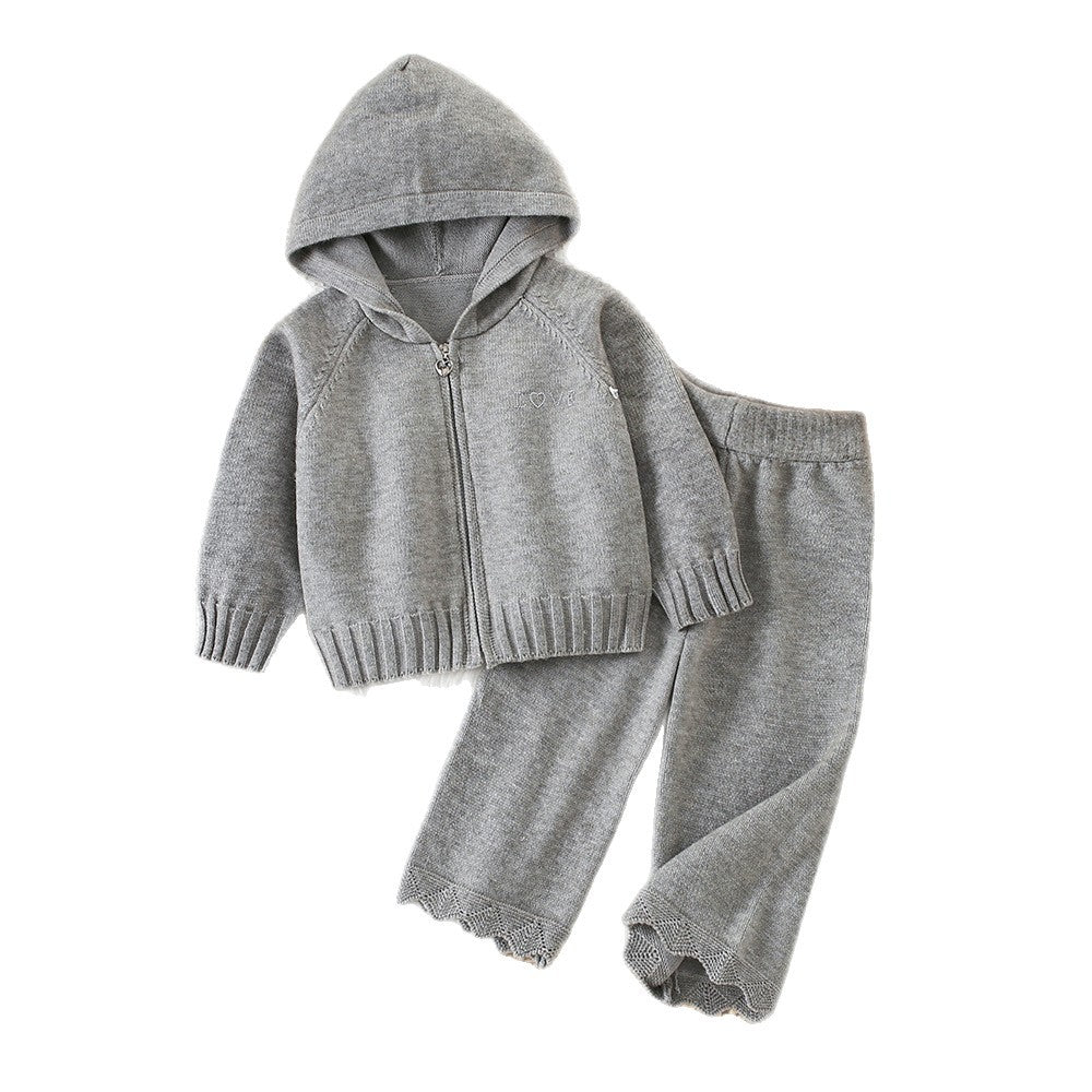 Girl Soft Knit Hoodie & Pants Set