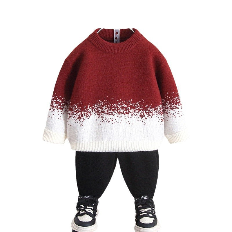 Boys Autumn Winter Thick Knit Sweater