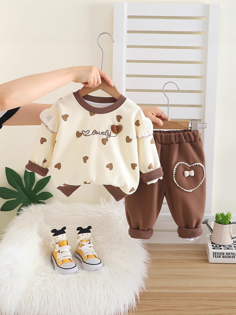 Girl Heart Sweatshirt & Pants Set
