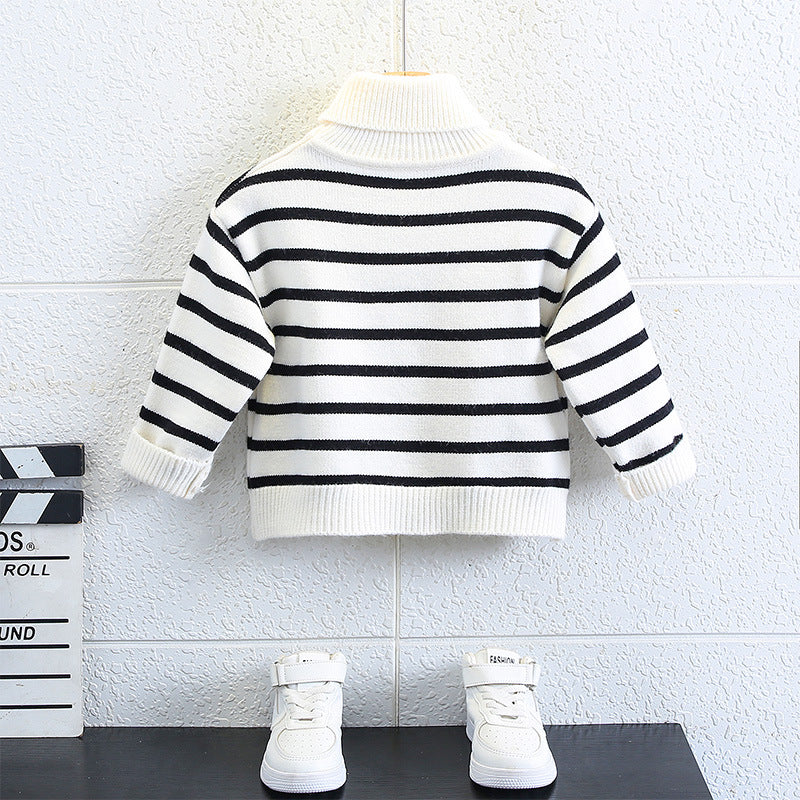 Casual Striped Long Sleeve Boys Sweater