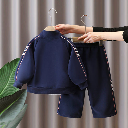 Trendy Cool Boys' Sporty Casual Two-Piece Tracksuit Set