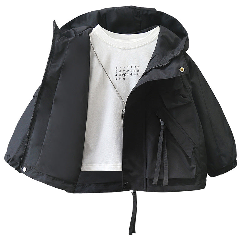 Boy Lightweight Hooded Pocket Detail Jacket
