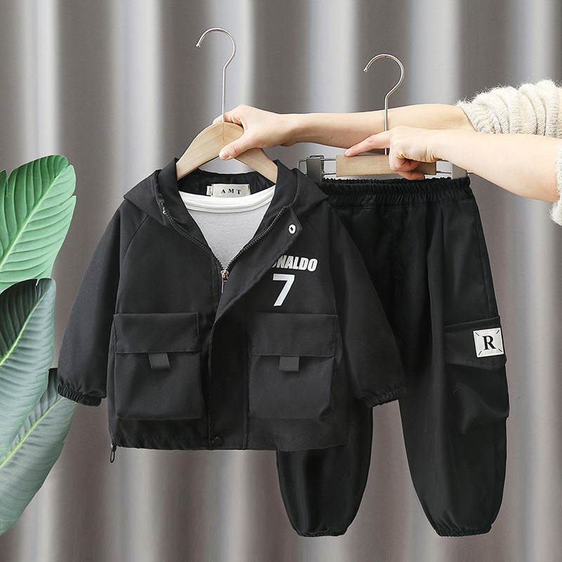 Boy Hooded Jacket & Cargo Pants Set