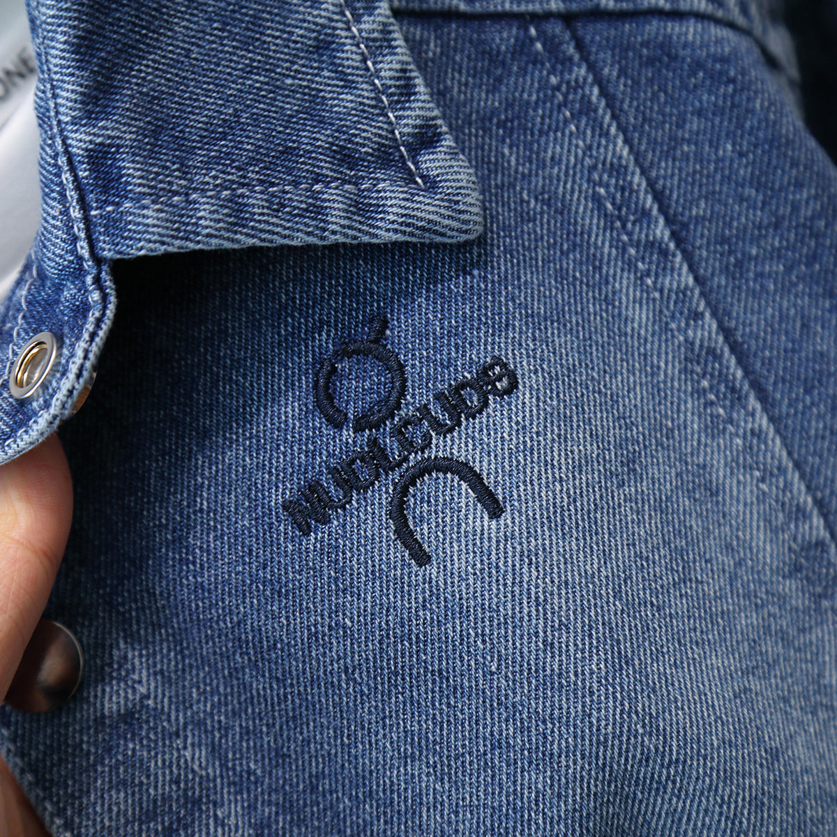 Boy Denim Shirt & Elastic Waist Jeans Set