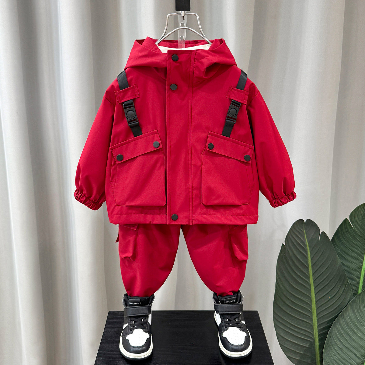 Boy Hooded Cargo Jacket & Jogger Set