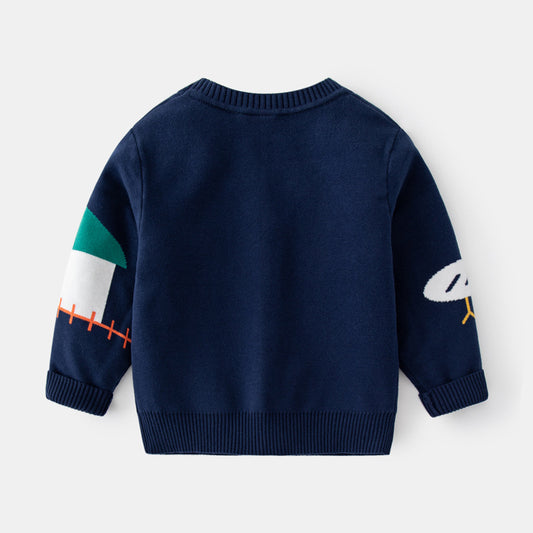 Boy & Girl Playful Animal Button Cardigan