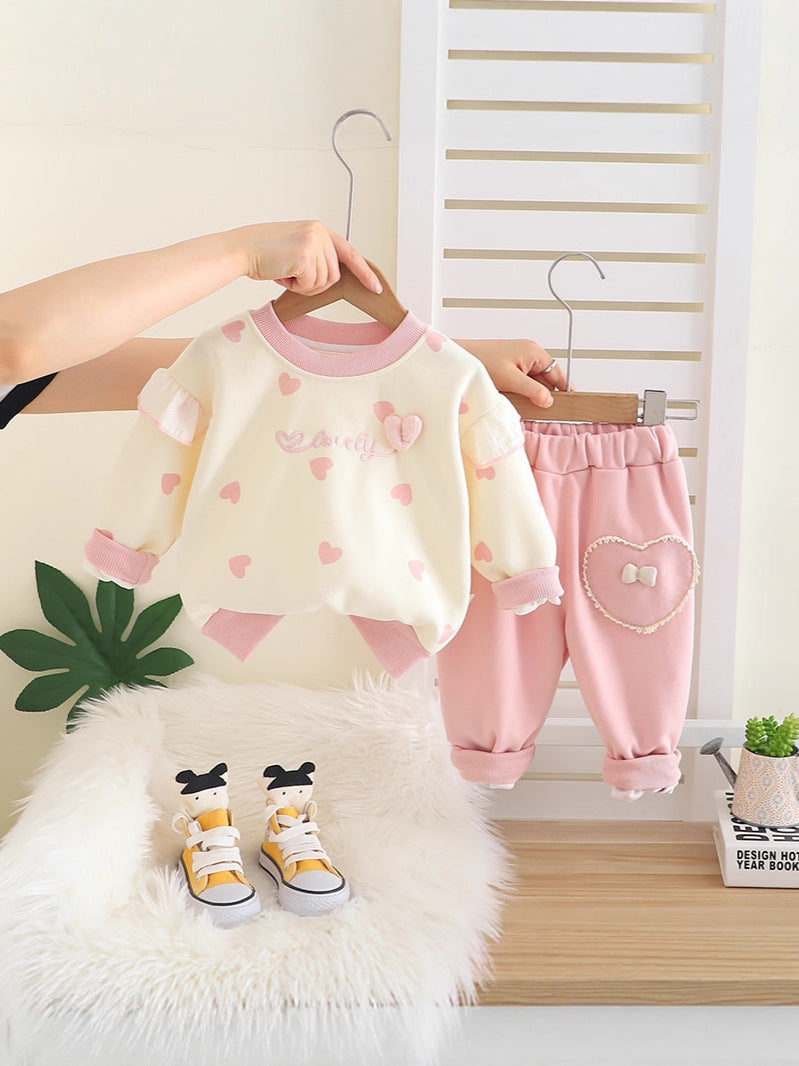 Girl Heart Sweatshirt & Pants Set