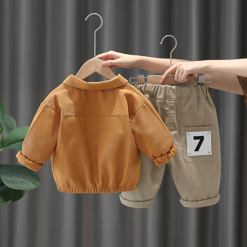 Boy 3-Piece Dog Patch Jacket, Tee & Pants Set
