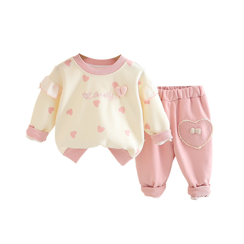Girl Heart Sweatshirt & Pants Set
