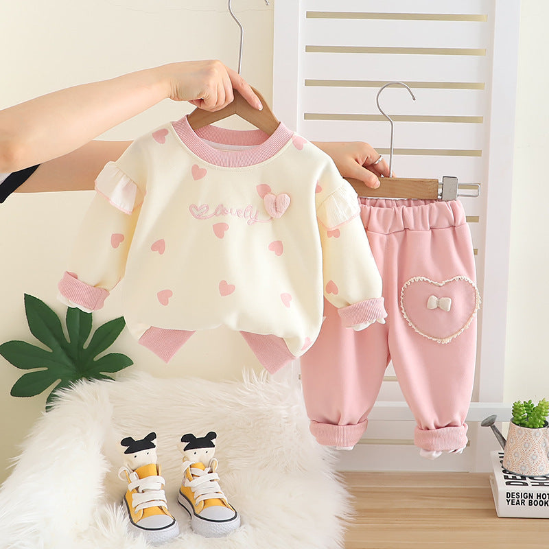 Girl Heart Sweatshirt & Pants Set