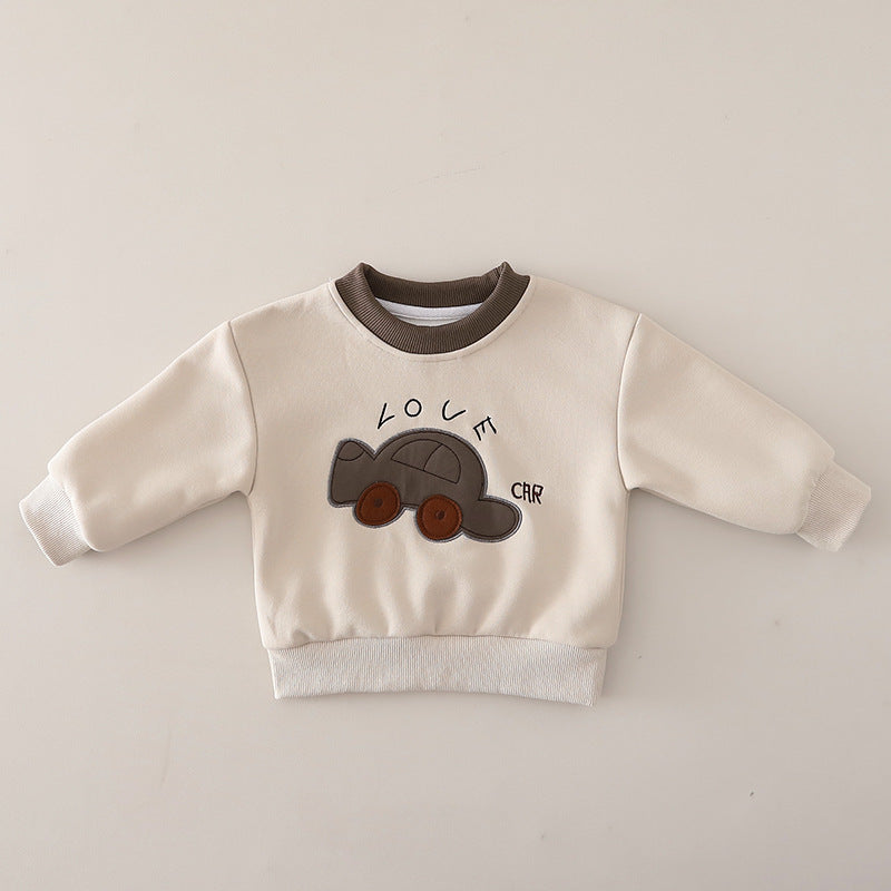 Boys 3D Car Letter Print Sweatshirt and Pants Set 0-4 Years
