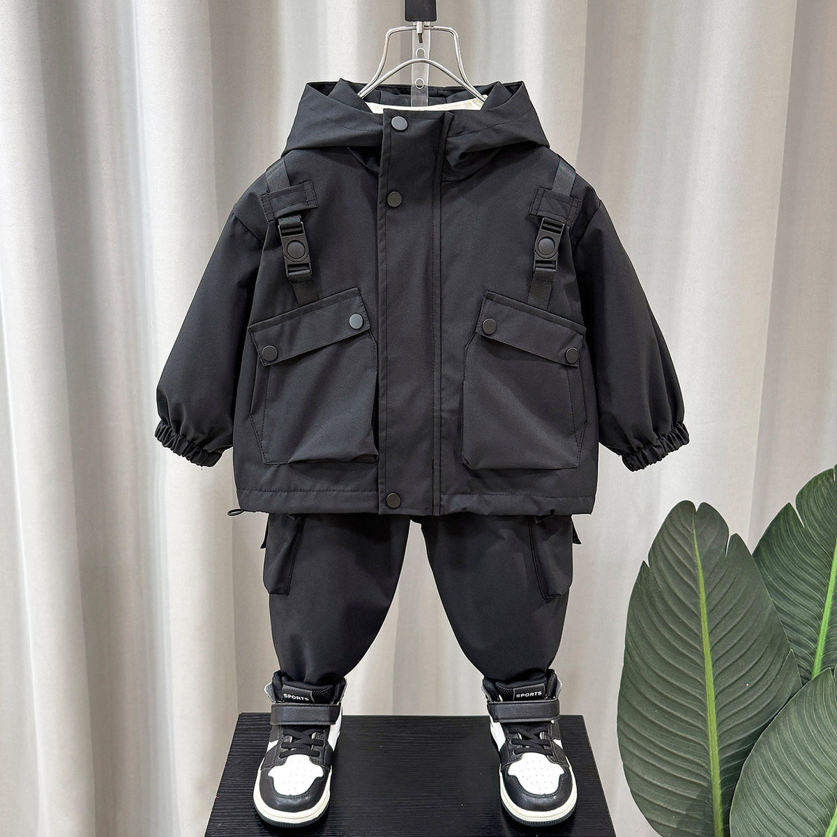 Boy Hooded Cargo Jacket & Jogger Set