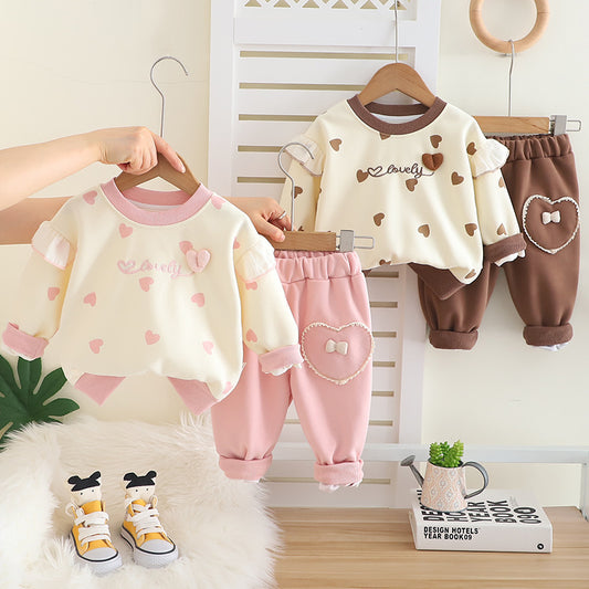 Girl Heart Sweatshirt & Pants Set