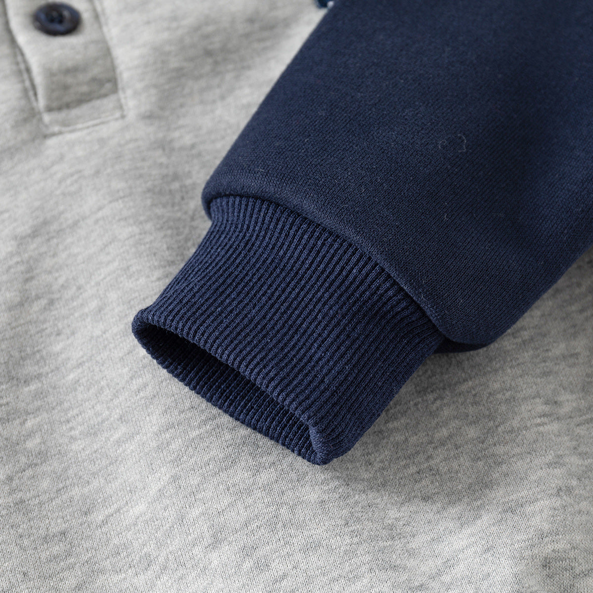 Children's Polo Neck Sweatshirt Set, Kids Casual Two-Piece Outfit