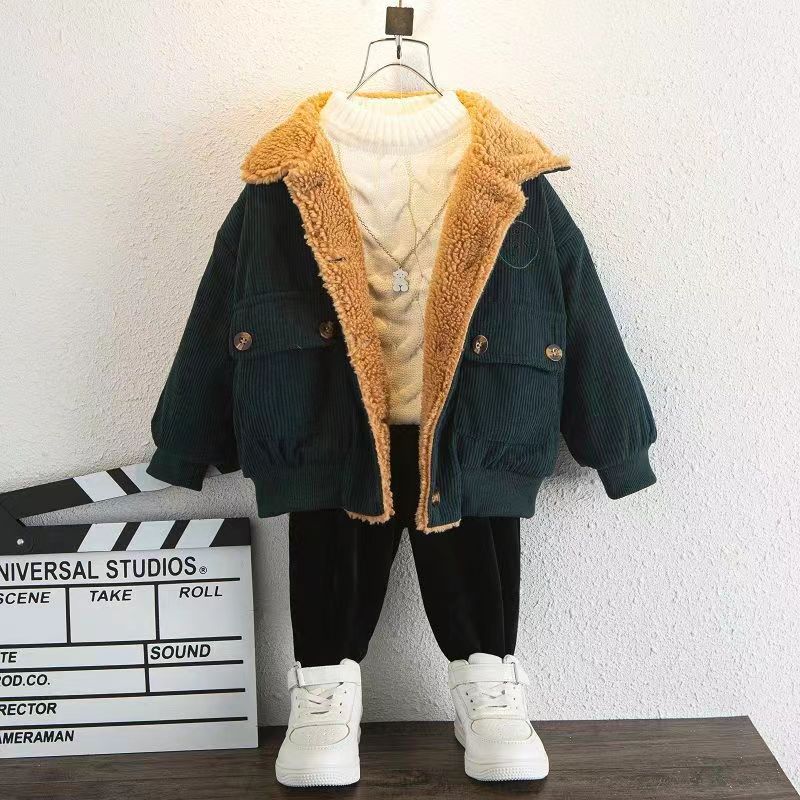 Thickened Fleece Lined Winter Coat, Fashionable Children's Padded Outerwear