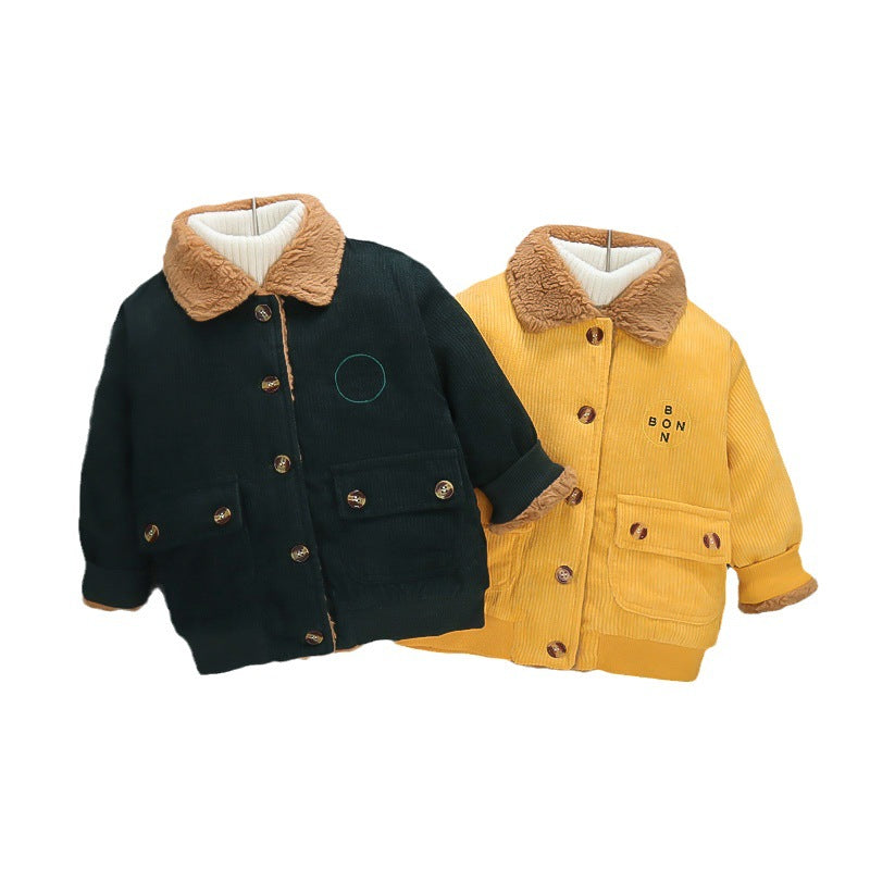 Thickened Fleece Lined Winter Coat, Fashionable Children's Padded Outerwear