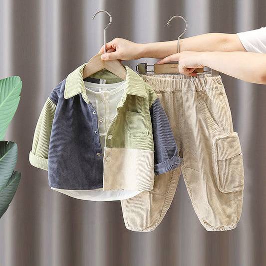 Boys Autumn 3-Piece Set with Jacket and Shirt