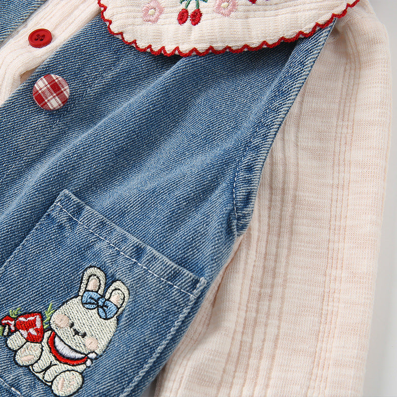 A three piece set of pants children's clothing jeans