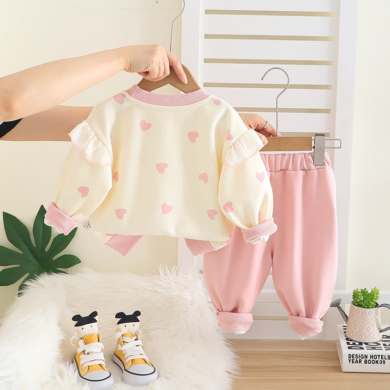 Girl Heart Sweatshirt & Pants Set