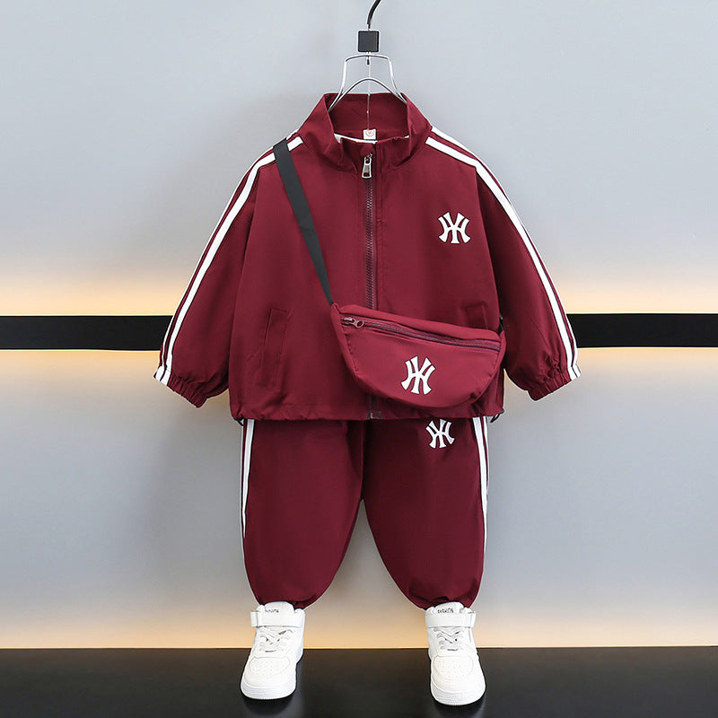 Boy Sports Track Jacket Pants Set
