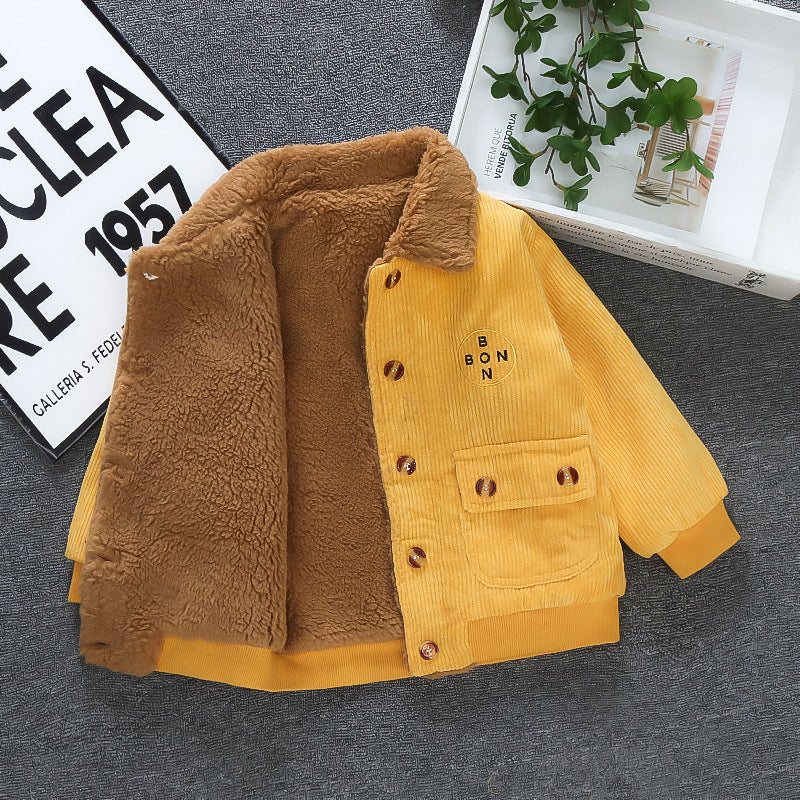Thickened Fleece Lined Winter Coat, Fashionable Children's Padded Outerwear