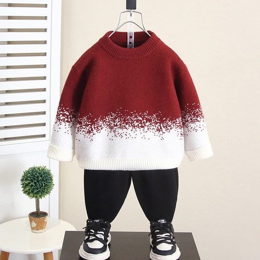 Boys Autumn Winter Thick Knit Sweater