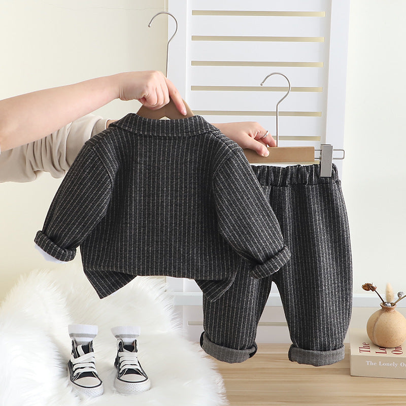 Solid Color Toddler Boys Three-Piece Suit Set
