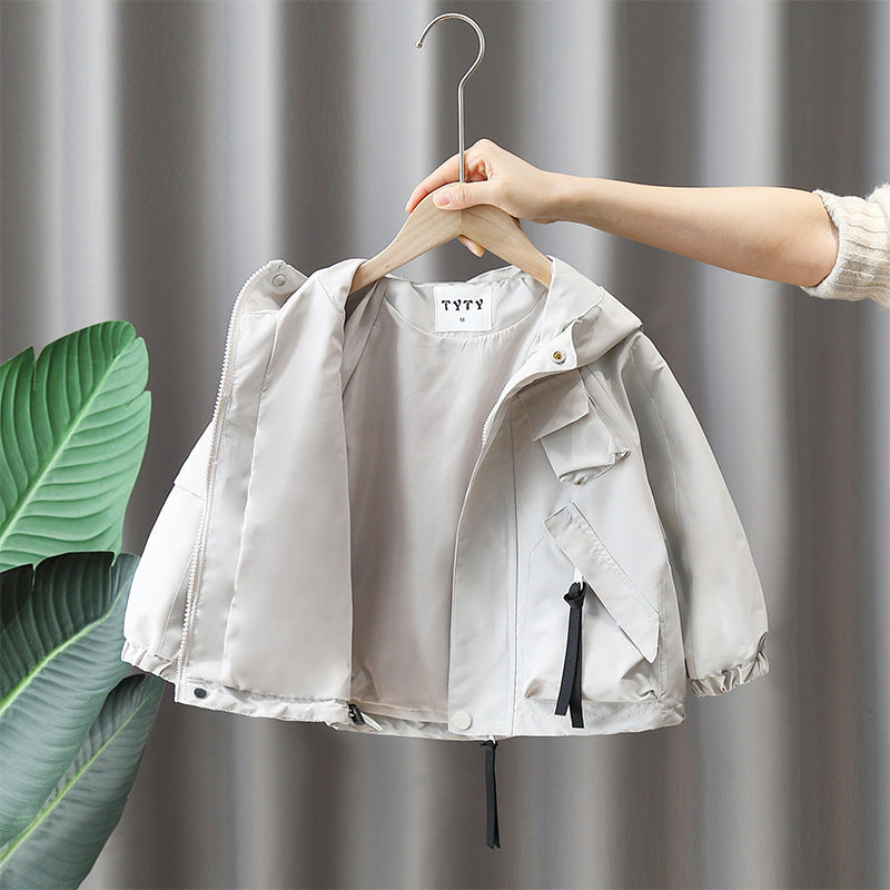 Boy Lightweight Hooded Pocket Detail Jacket