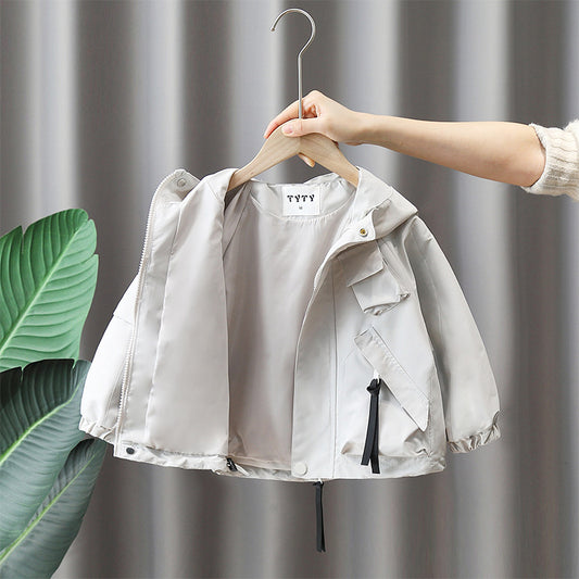 Boy Lightweight Hooded Pocket Detail Jacket