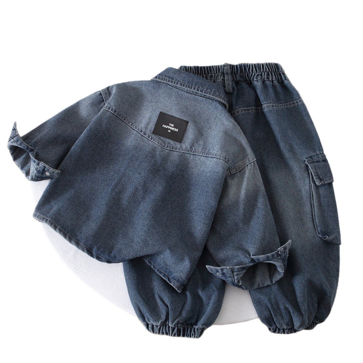 Boy Denim Jacket & Cargo Pants Set