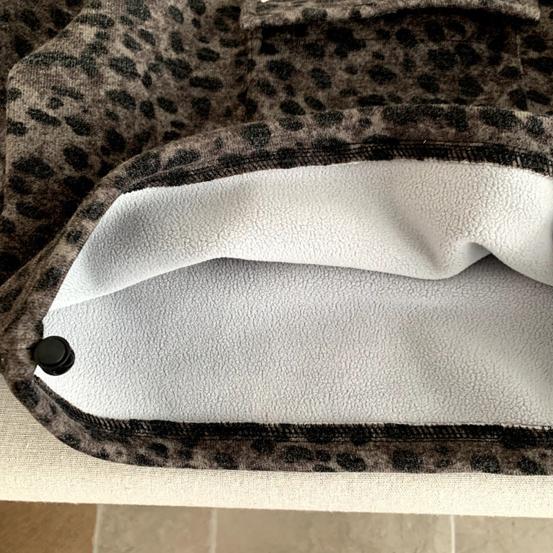Boy & Girl Leopard Print Hoodie & Jogger Pants 2-Piece Set